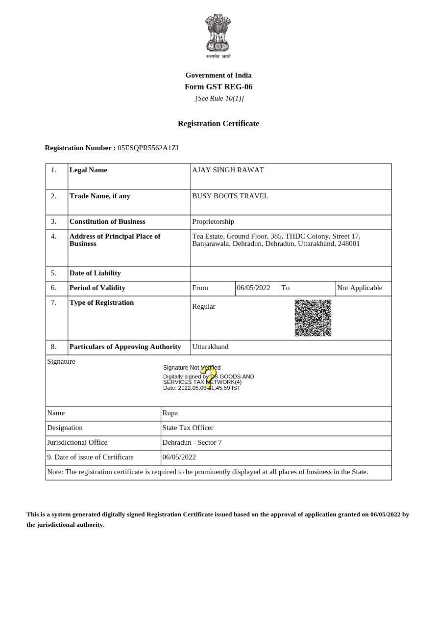 GST Certificate